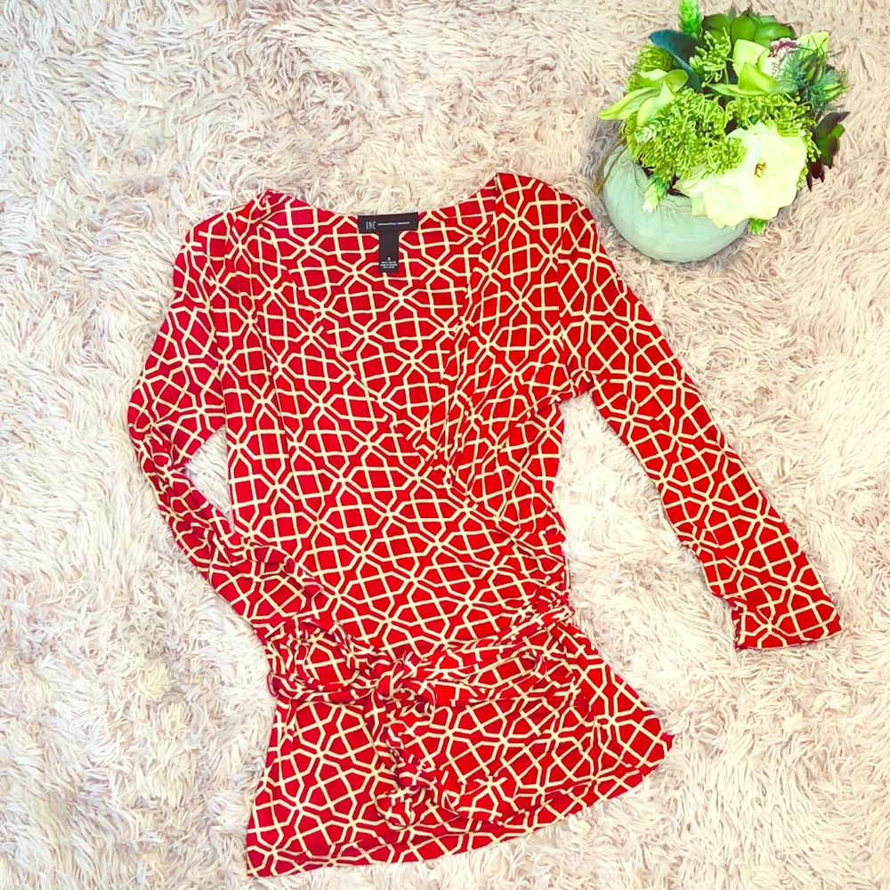 INC International Concepts Wrap Top 3/4 Sleeves